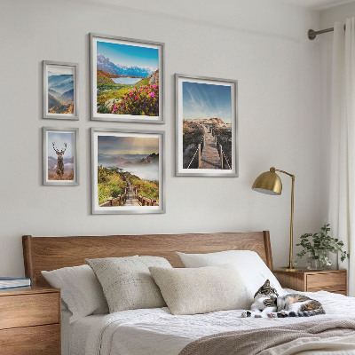 Pared galería de arte Paisajes de montañas y bosques salvajes