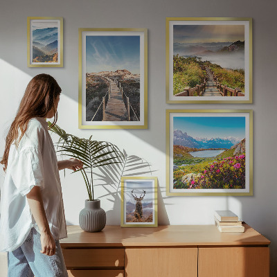 Pared galería de arte Paisajes de montañas y bosques salvajes