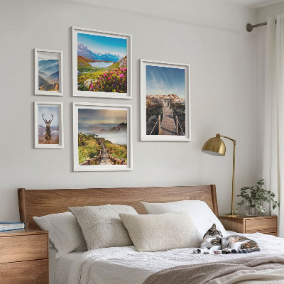 Pared galería de arte Paisajes de montañas y bosques salvajes