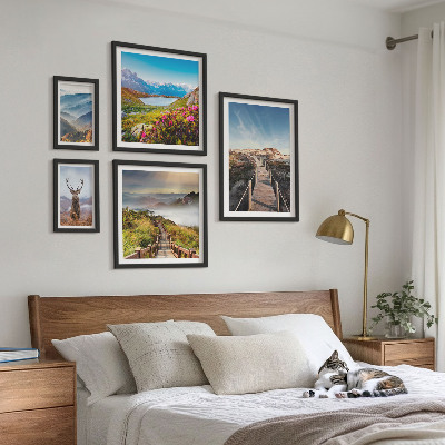 Pared galería de arte Paisajes de montañas y bosques salvajes