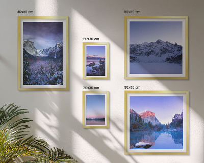 Conjunto de cuadros decorativos lagos de montaña bosques paisajes