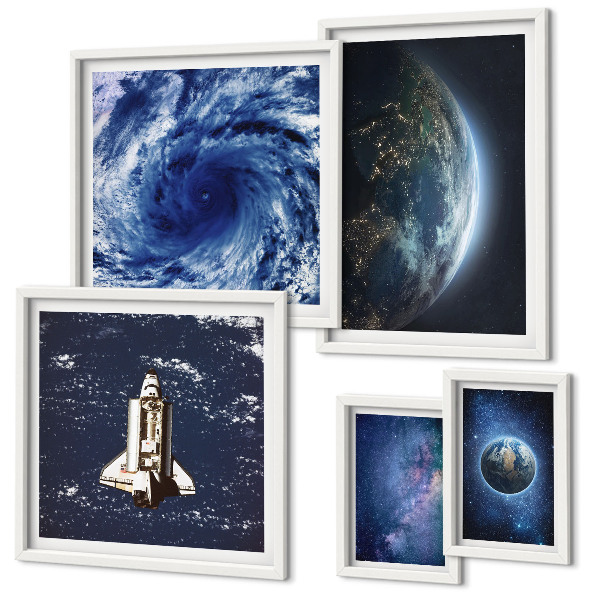 Conjunto de cuadros decorativos Paisajes cósmicos de la Tierra