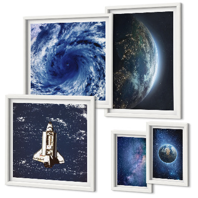 Conjunto de cuadros decorativos Paisajes cósmicos de la Tierra