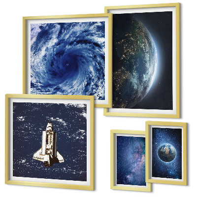Conjunto de cuadros decorativos Paisajes cósmicos de la Tierra