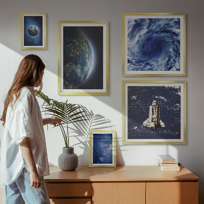 Conjunto de cuadros decorativos Paisajes cósmicos de la Tierra
