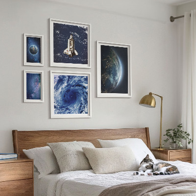 Conjunto de cuadros decorativos Paisajes cósmicos de la Tierra