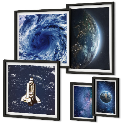 Conjunto de cuadros decorativos Paisajes cósmicos de la Tierra