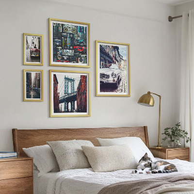 Pared galería de arte Automóviles elegantes y arquitectura urbana