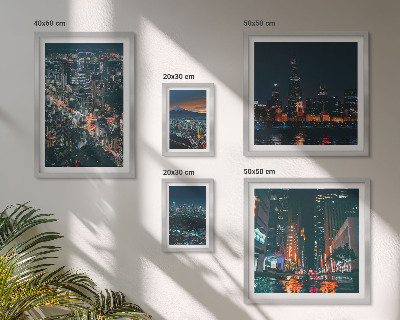 Pared galería de arte Vistas nocturnas de ciudades modernas