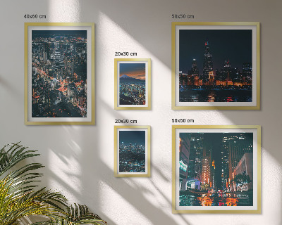 Pared galería de arte Vistas nocturnas de ciudades modernas