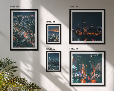 Pared galería de arte Vistas nocturnas de ciudades modernas