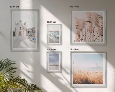Set de 5 cuadros para salón con diseño de paisajes costeros
