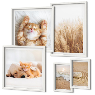 Conjunto de cuadros decorativos Lindos paisajes con animales