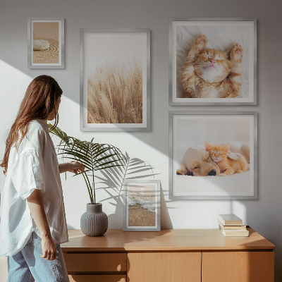 Conjunto de cuadros decorativos Lindos paisajes con animales