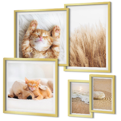Conjunto de cuadros decorativos Lindos paisajes con animales