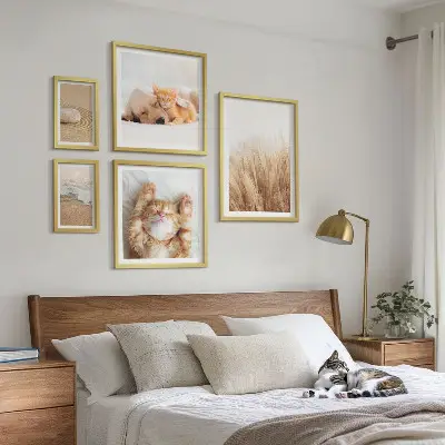 Conjunto de cuadros decorativos con lindos paisajes y animales