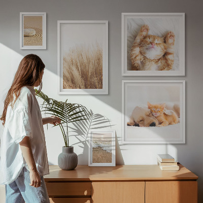 Conjunto de cuadros decorativos Lindos paisajes con animales