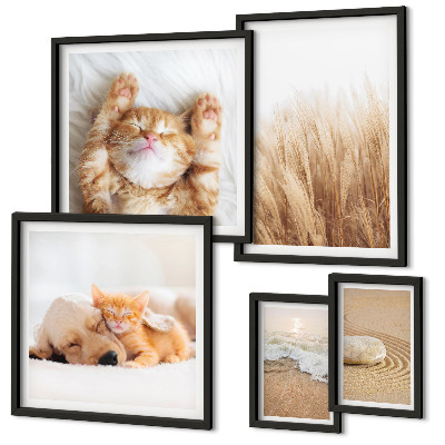 Conjunto de cuadros decorativos Lindos paisajes con animales