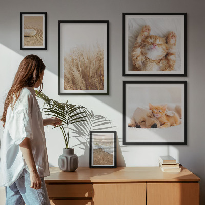 Conjunto de cuadros decorativos Lindos paisajes con animales