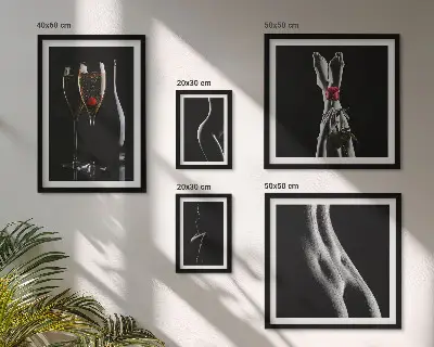 Set de 5 cuadros para salón con elegantes detalles modernos en negro y rojo