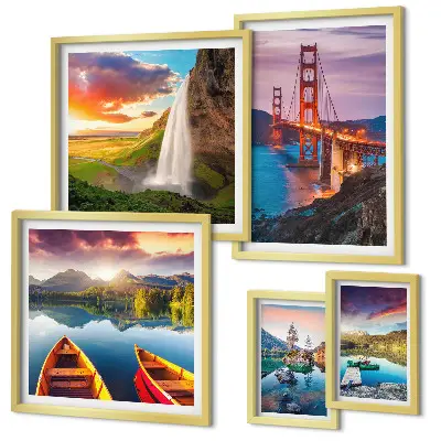 Pared galería de arte paisajes, naturaleza y puentes de Estados Unidos