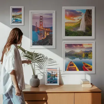 Pared galería de arte paisajes, naturaleza y puentes de Estados Unidos