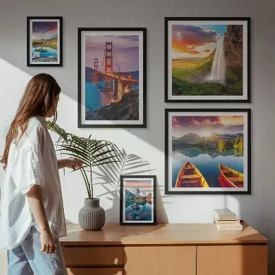 Pared galería de arte paisajes, naturaleza y puentes de Estados Unidos
