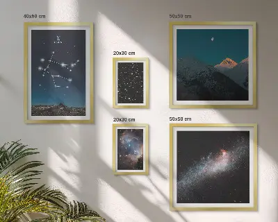 Set de 5 cuadros para salón con diseño de paisajes cósmicos de la galaxia