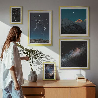Conjunto de cuadros decorativos Paisajes celestes cósmicos