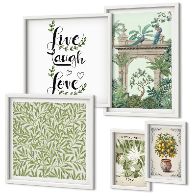 Pared galería de arte Motivos vegetales con toques bohemios