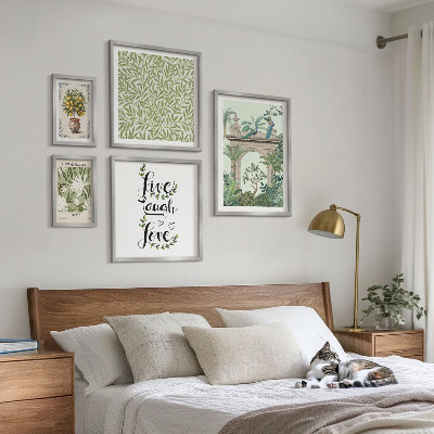 Pared galería de arte Motivos vegetales con toques bohemios