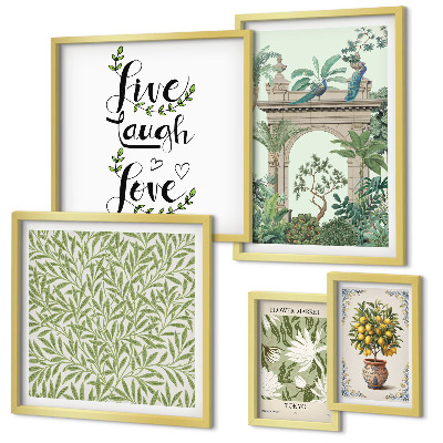 Pared galería de arte Motivos vegetales con toques bohemios