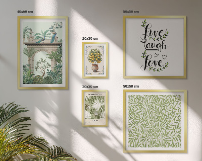 Pared galería de arte Motivos vegetales con toques bohemios