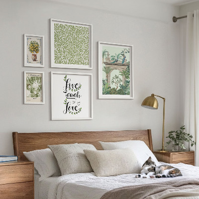 Pared galería de arte Motivos vegetales con toques bohemios