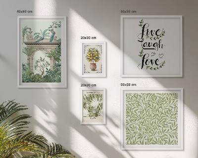 Pared galería de arte Motivos vegetales con toques bohemios
