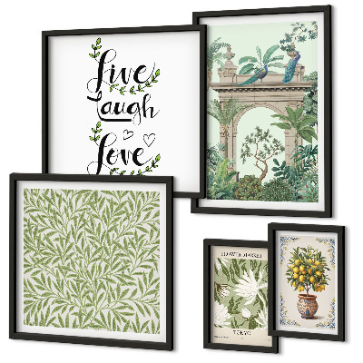 Pared galería de arte Motivos vegetales con toques bohemios