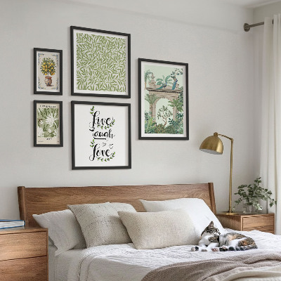 Pared galería de arte Motivos vegetales con toques bohemios