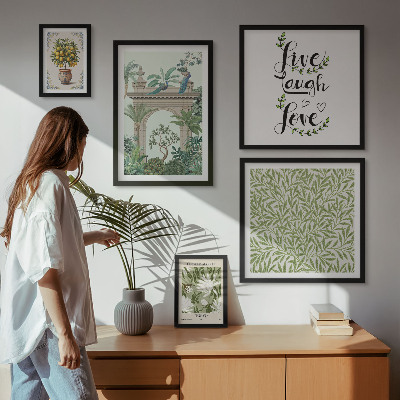 Pared galería de arte Motivos vegetales con toques bohemios