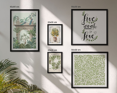 Pared galería de arte Motivos vegetales con toques bohemios
