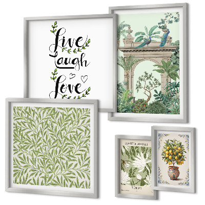 Pared galería de arte Motivos vegetales con toques bohemios
