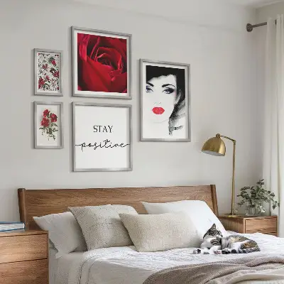 Retratos de mujeres con flores vintage decoración para pared galería de arte