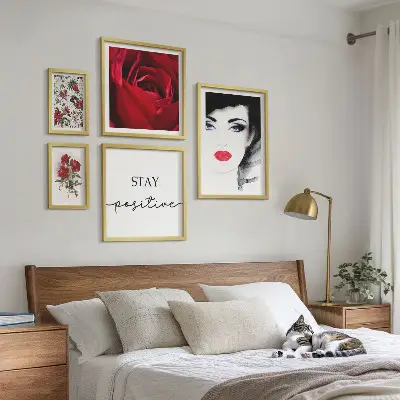 Retratos de mujeres con flores vintage decoración para pared galería de arte