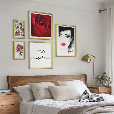 Pared galería de arte Retratos de mujeres con flores vintage