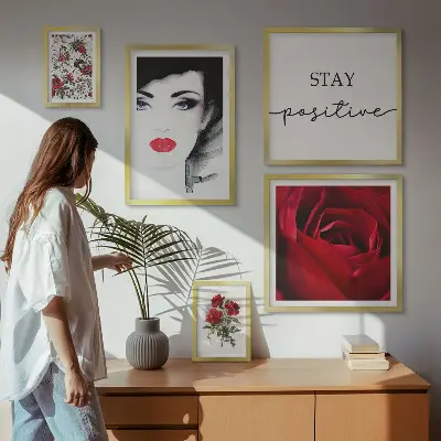 Retratos de mujeres con flores vintage decoración para pared galería de arte