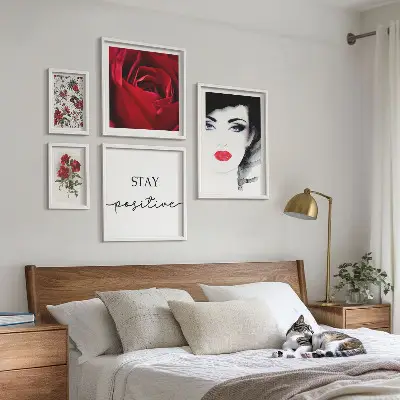 Retratos de mujeres con flores vintage decoración para pared galería de arte