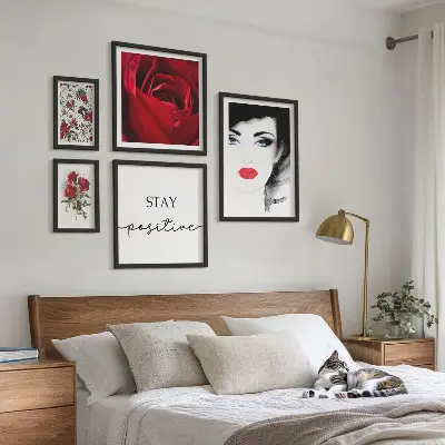 Retratos de mujeres con flores vintage decoración para pared galería de arte