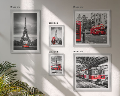 Pared galería de arte Vistas elegantes de Londres y París.