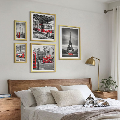 Pared galería de arte Vistas elegantes de Londres y París.