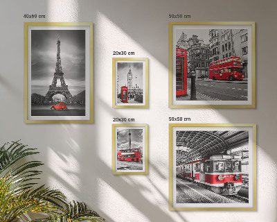 Pared galería de arte Vistas elegantes de Londres y París.