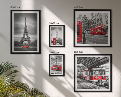 Pared galería de arte Vistas elegantes de Londres y París.